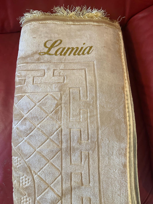 Cadeau musulman personnalisé – tapis de prière personnalisé – Cadeau islamique Eid, mariage, ramadan, conversion