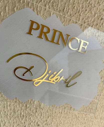 Personalized birth plaque – Plexiglass – Children's room decoration, personalized birth gift