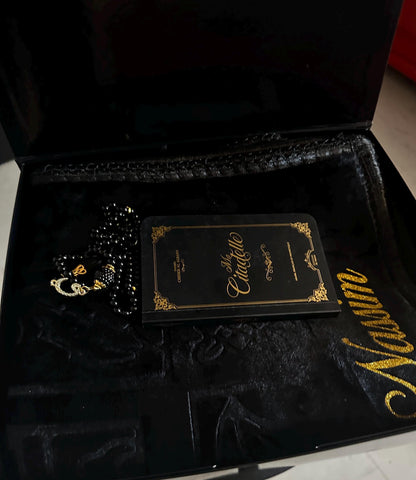Coffret cadeau musulman personnalisé – Coran , tapis de prière personnalisé, tasbih – Cadeau islamique Eid, mariage, ramadan, conversion