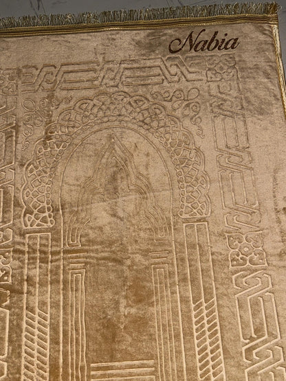 Cadeau musulman personnalisé – tapis de prière personnalisé – Cadeau islamique Eid, mariage, ramadan, conversion